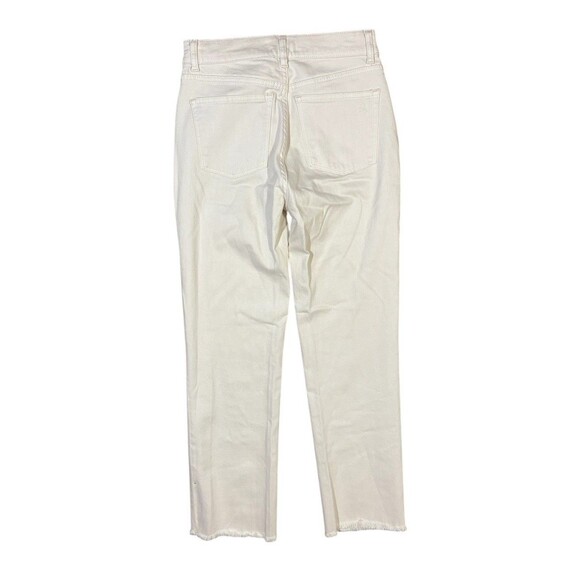 DL1961 Patti Straight High Rise Vintage Ankle Jeans Women’s Size 24 Ecru Raw Hem - Picture 12 of 12